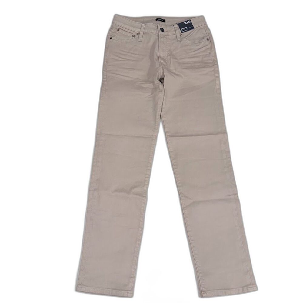 Men's Express Khaki Slim Straight Jeans 28x32 NWT